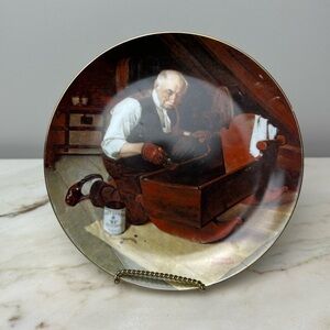 Edwin M Knowles Norman Rockwell Grandpa's Gift Plate